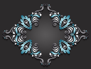 Abstract vector ornamental nature color vintage frame.