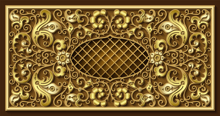 Floral paper cut vector vintage illustration.