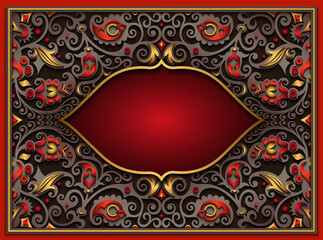 Abstract vector ornamental nature color vintage frame.