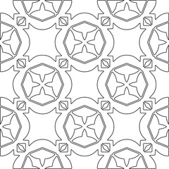 Vector pattern with symmetrical elements . Repeating geometric tiles from striped elements.large black pattern .