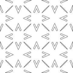 Vector pattern with symmetrical elements . Repeating geometric tiles from striped elements.large black pattern .