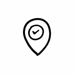 Exact location icon in vector. Logotype - Doodle