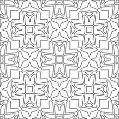 Vector pattern with symmetrical elements . Repeating geometric tiles from striped elements.large black pattern .