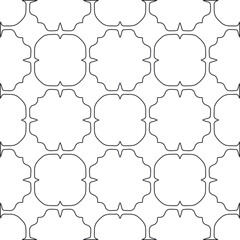 Vector pattern with symmetrical elements . Repeating geometric tiles from striped elements.large black pattern .