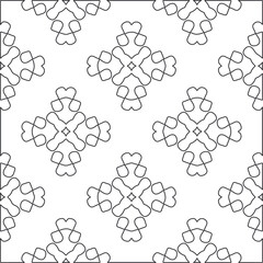 Vector pattern with symmetrical elements . Repeating geometric tiles from striped elements.large black pattern .
