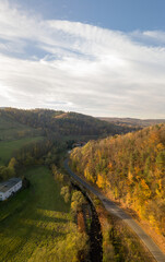 Fototapeta premium autumn landscape with road
