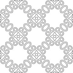 floral pattern background.Repeating geometric pattern from striped elements.   Black and white pattern.