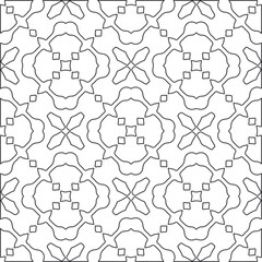 floral pattern background.Repeating geometric pattern from striped elements.   Black and white pattern.