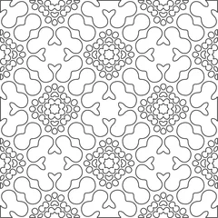 Dekokissen floral pattern background.Repeating geometric pattern from striped elements.   Black and white pattern. © t2k4