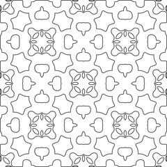 floral pattern background.Repeating geometric pattern from striped elements.   Black and white pattern.