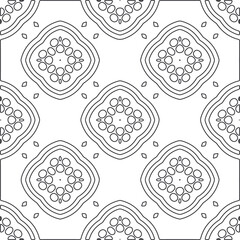 floral pattern background.Repeating geometric pattern from striped elements.   Black and white pattern.