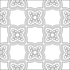 floral pattern background.Repeating geometric pattern from striped elements.   Black and white pattern.