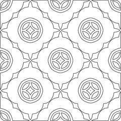 floral pattern background.Repeating geometric pattern from striped elements.   Black and white pattern.