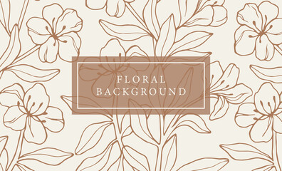 Hand drawn vintage azalea flower background