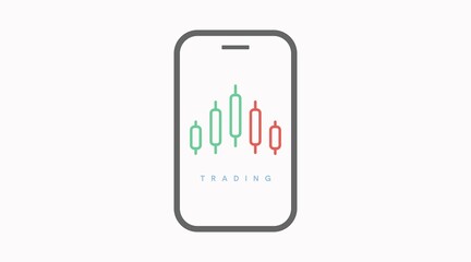 Smartphone Trading Icon. Vector isolated editable flat illustration