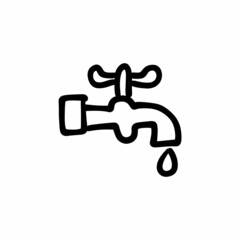 Water tap icon in vector. Logotype - Doodle