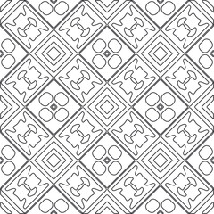 
Vector pattern with symmetrical elements . Repeating geometric tiles from striped elements.large black pattern .