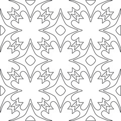 
Vector pattern with symmetrical elements . Repeating geometric tiles from striped elements.large black pattern .