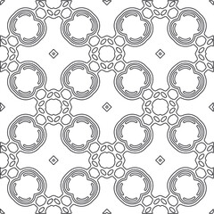 
Vector pattern with symmetrical elements . Repeating geometric tiles from striped elements.large black pattern .