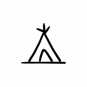 Camp icon in vector. Logotype - Doodle