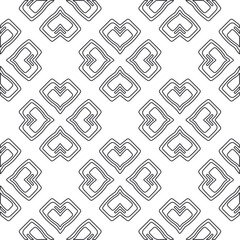 
Vector pattern with symmetrical elements . Repeating geometric tiles from striped elements.large black pattern .