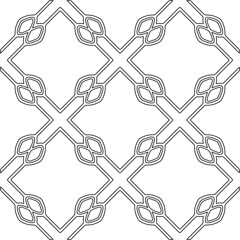 
Vector pattern with symmetrical elements . Repeating geometric tiles from striped elements.large black pattern .