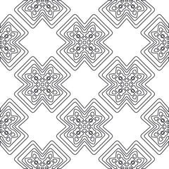 floral pattern background.Repeating geometric pattern from striped elements.   Black and white pattern.