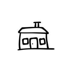 Farmhouse icon in vector. Logotype - Doodle