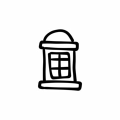 Telephone booth icon in vector. Logotype - Doodle