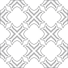 floral pattern background.Repeating geometric pattern from striped elements.   Black and white pattern.