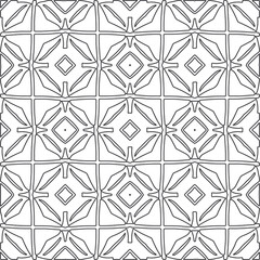 floral pattern background.Repeating geometric pattern from striped elements.   Black and white pattern.