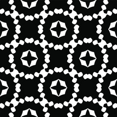 Vector seamless pattern. Modern stylish texture. Composition from regularly repeating geometrical element. Monochrome, simple. Vector illustrations. Black and white pattern.