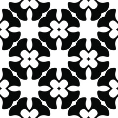 Vector seamless pattern. Modern stylish texture. Composition from regularly repeating geometrical element. Monochrome, simple. Vector illustrations. Black and white pattern.