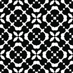 Vector seamless pattern. Modern stylish texture. Composition from regularly repeating geometrical element. Monochrome, simple. Vector illustrations. Black and white pattern.