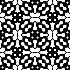 Vector seamless pattern. Modern stylish texture. Composition from regularly repeating geometrical element. Monochrome, simple. Vector illustrations. Black and white pattern.