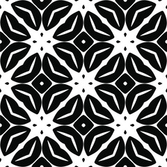 Vector seamless pattern. Modern stylish texture. Composition from regularly repeating geometrical element. Monochrome, simple. Vector illustrations. Black and white pattern.
