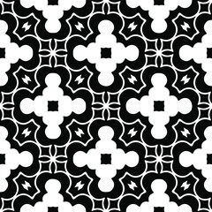 Vector seamless models. Modern stylish texture. Composition from regularly repeating geometrical element. Monochrome, simple. Vector illustrations. Black and white pattern.