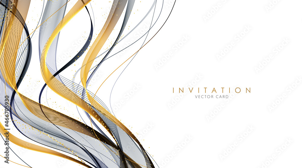 Poster vector abstract colorful flowing wave lines. design element for wedding invitation, greeting card