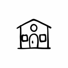 Hut icon in vector. Logotype - Doodle
