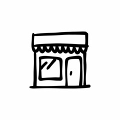 Shop display icon in vector. Logotype - Doodle