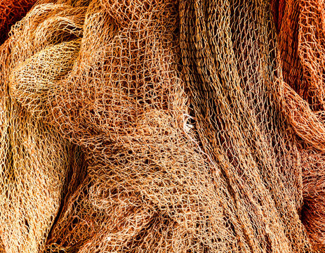 Close up view of fishing net