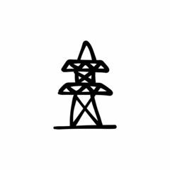 Electric tower icon in vector. Logotype - Doodle