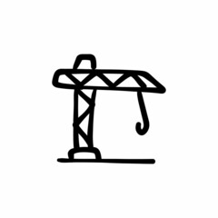 Crane icon in vector. Logotype - Doodle