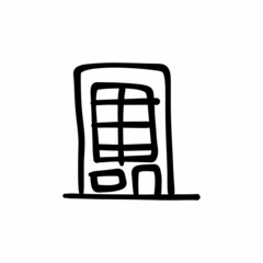 Building icon in vector. Logotype - Doodle