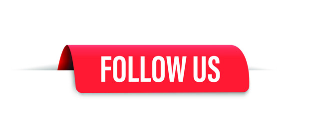follow us red banner. follow us ribbon label. vector sign 