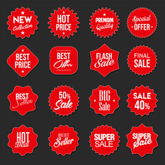 Sale or discount labels special offer price tag collection