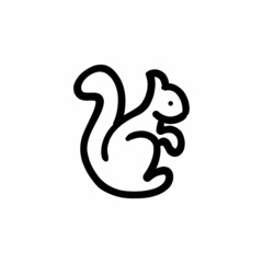 Squirrel icon in vector. Logotype - Doodle