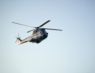 Helicopter in flight