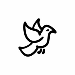 Pigeon  icon in vector. Logotype - Doodle
