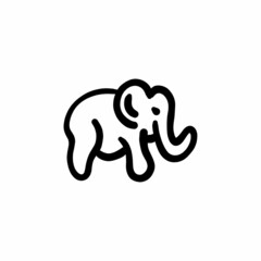 Elephant icon in vector. Logotype - Doodle